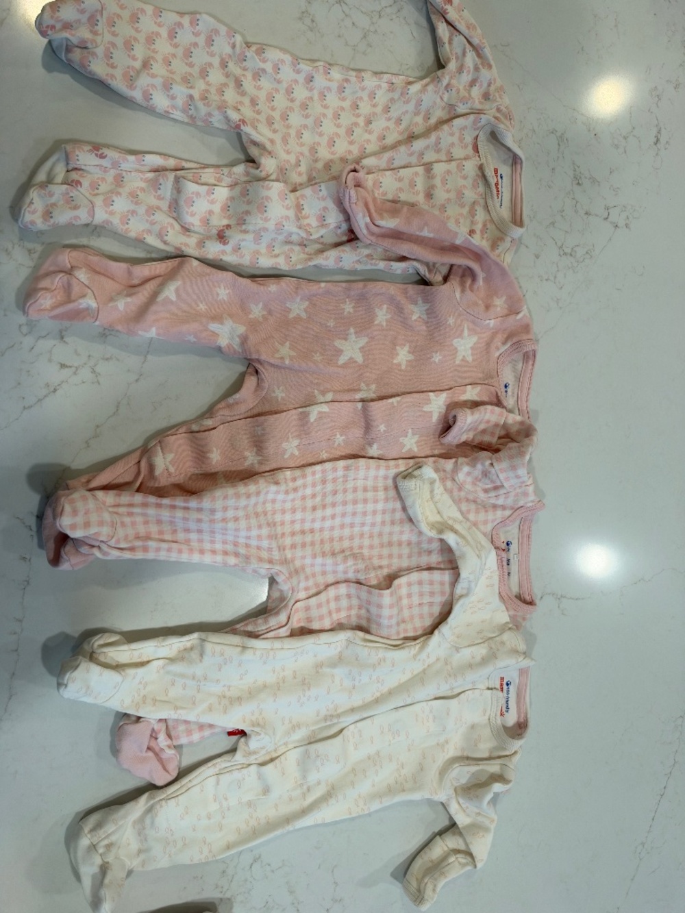 Newborn magnetic me pink organic cotton onesie
